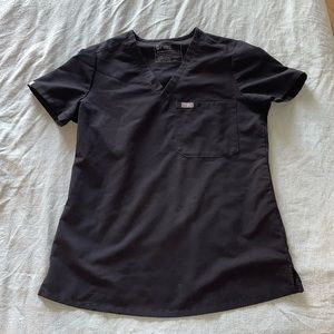 Figs Black XS One pocket Scrub Top